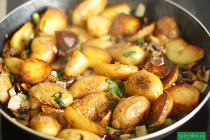 Картошка с грибами на сковороде: 105 домашних рецептов