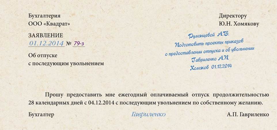 Отпуск с последующим увольнением по собственному. Заявление на отпуск с последующим увольнением. Заявление на увольнение после отпуска. Образец заявления на увольнение после отпуска. Заявление на увольнение перед отпуском по собственному желанию.