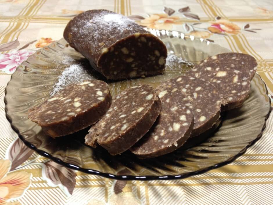 Шоколадная колбаса из печенья – рецепты из детства с фото | razgadamus.ru