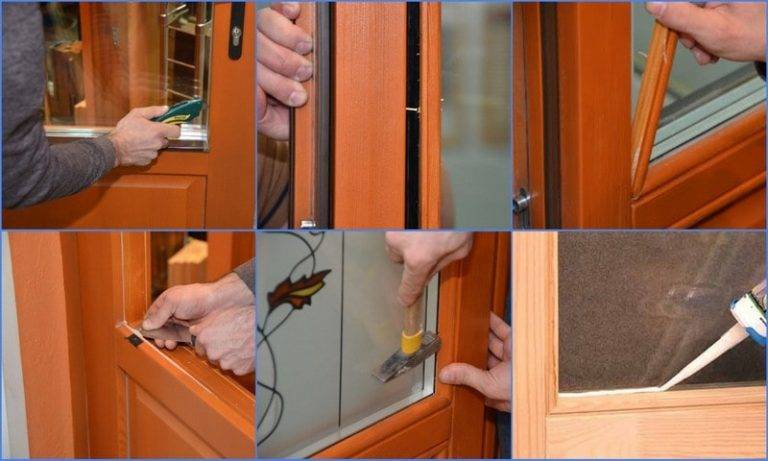 Как произвести замену стекла в межкомнатной двери своими руками? основные правила