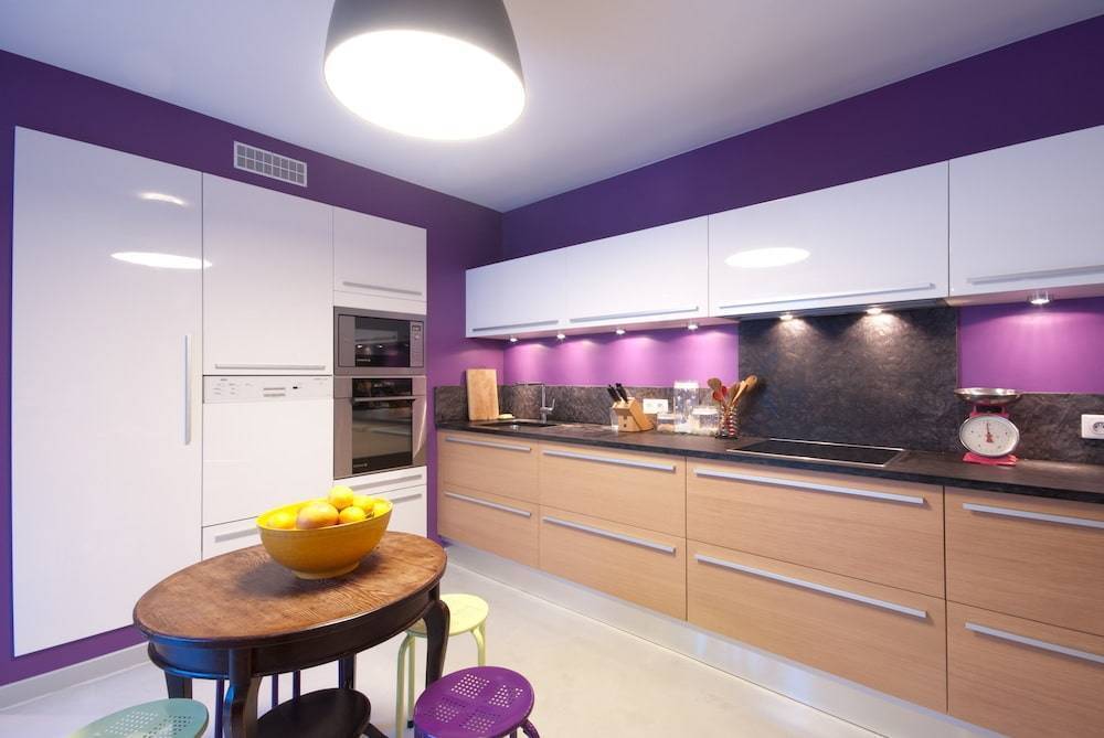 Фиолетовая кухня: 60 фото в интерьере, современные идеи дизайна