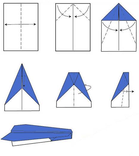 Бумажный самолетик схема пошагово
