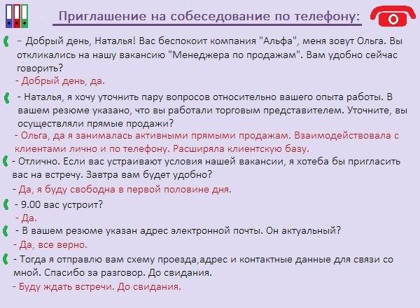 Письмо приглашение на собеседование образец