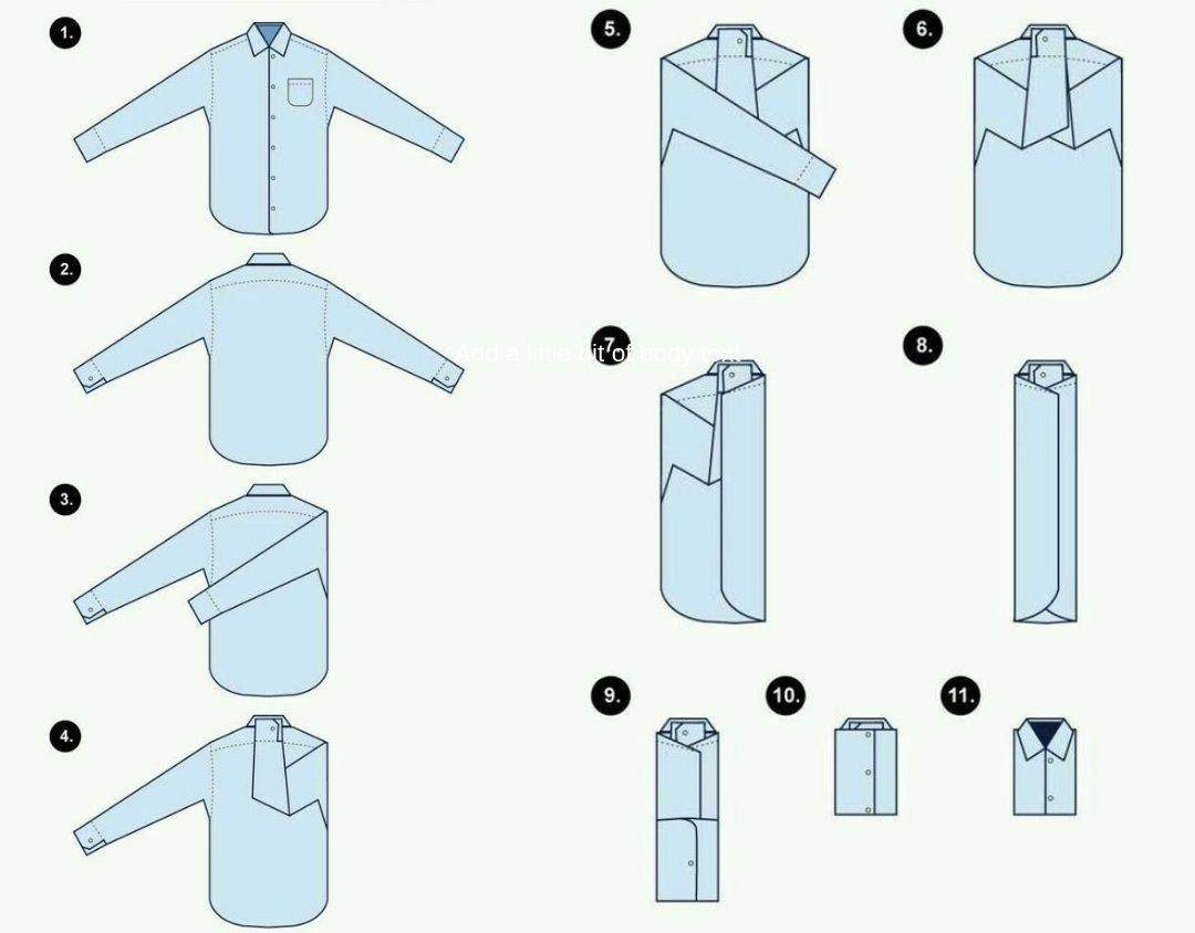 Как сложить рубашку в чемодан чтобы не помялась: пошаговые фото, видео