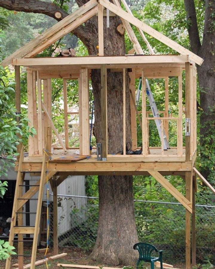 Домик на дереве для детей своими руками. пошаговая инструкция, как сделать необычный домик на даче. чертежи, схемы, фото, видео
