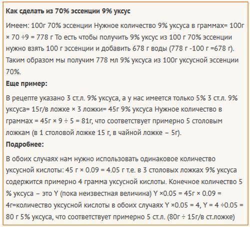 Как разводить уксус с водой для салата