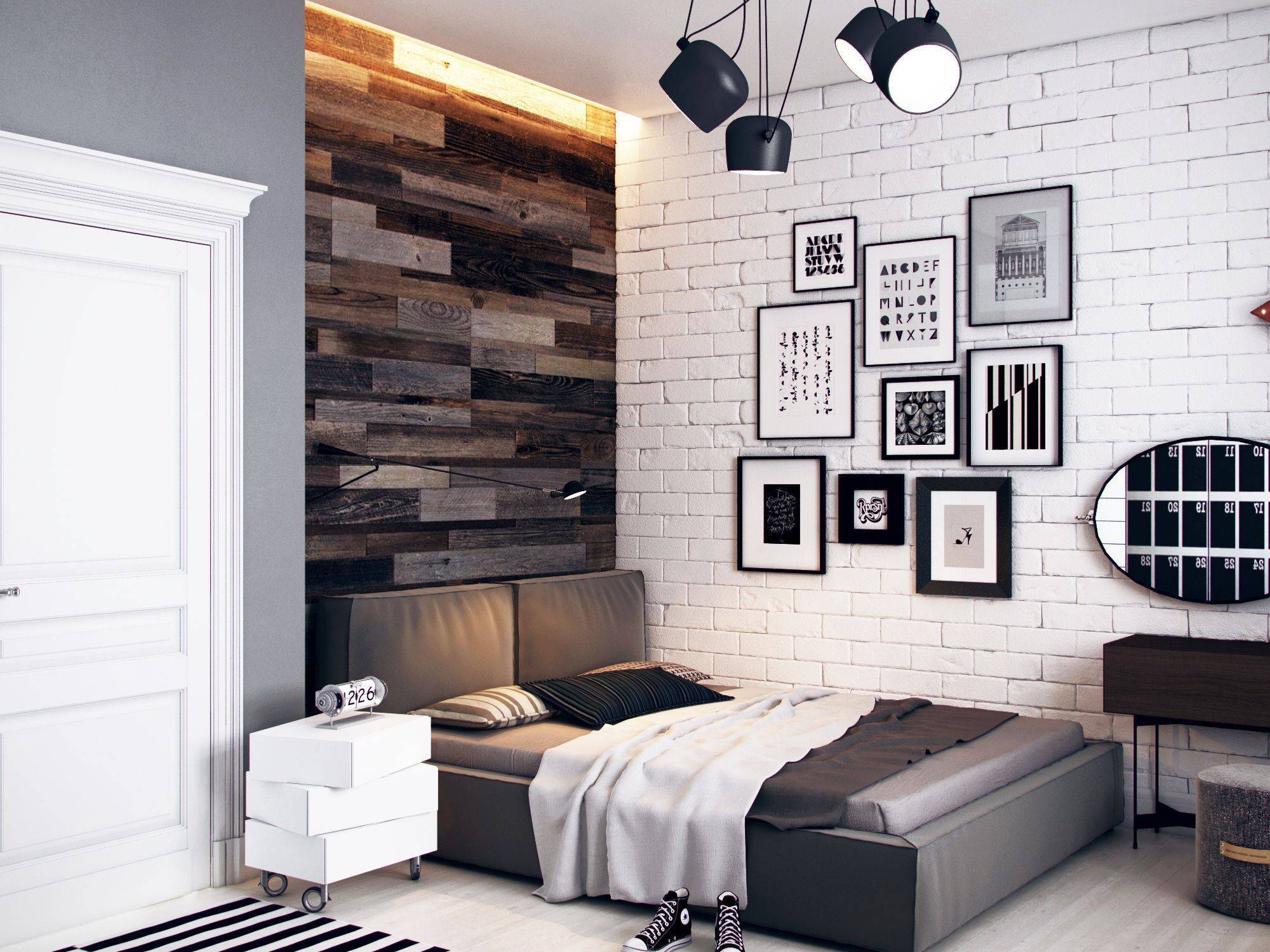 Спальня в стиле лофт — изумительный и необычный дизайн (95 фото новинок)