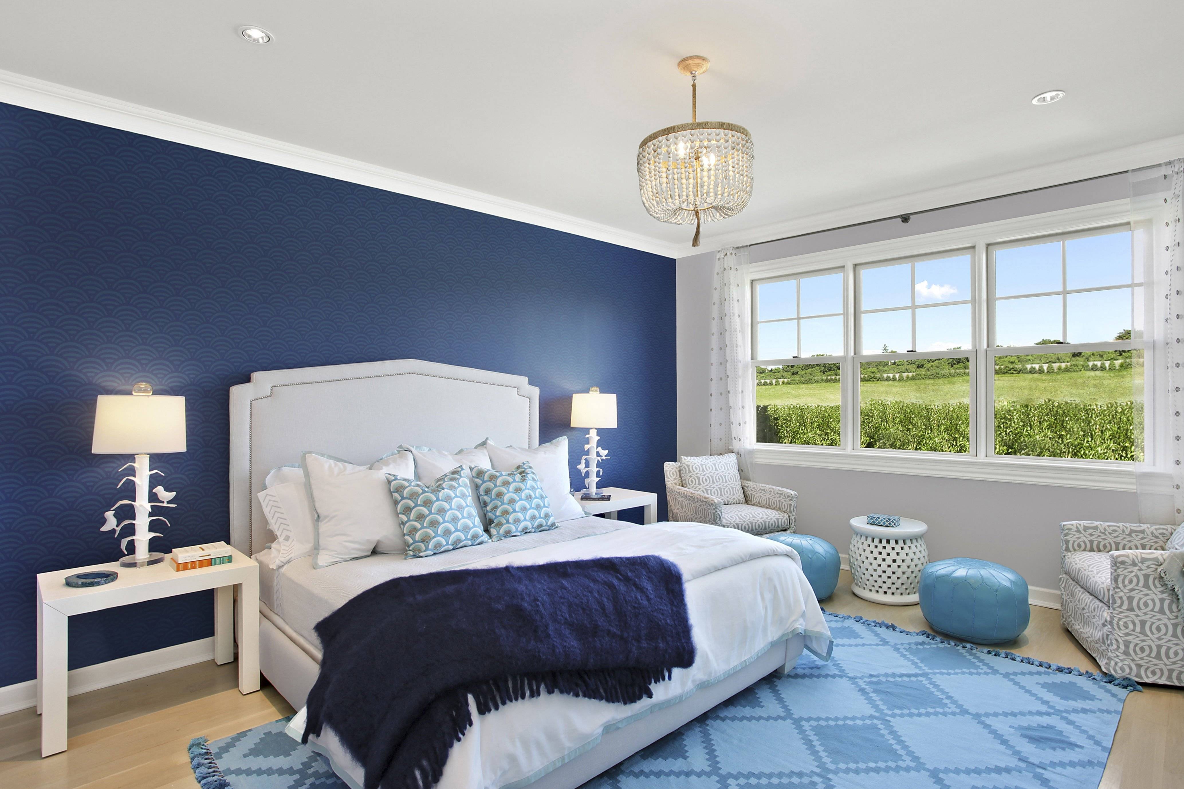 Синяя спальня — лучшие варианты сочетания. топ-100 фото новинок дизайна спальни с синим оттенком