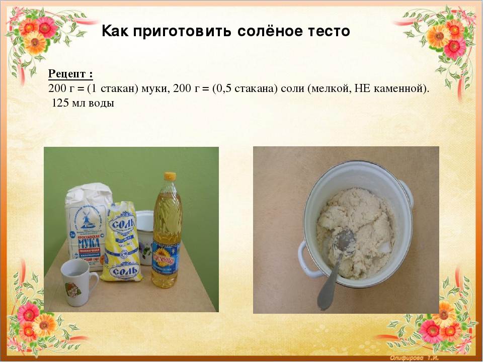 Рецепт соленого теста для поделок на кухню