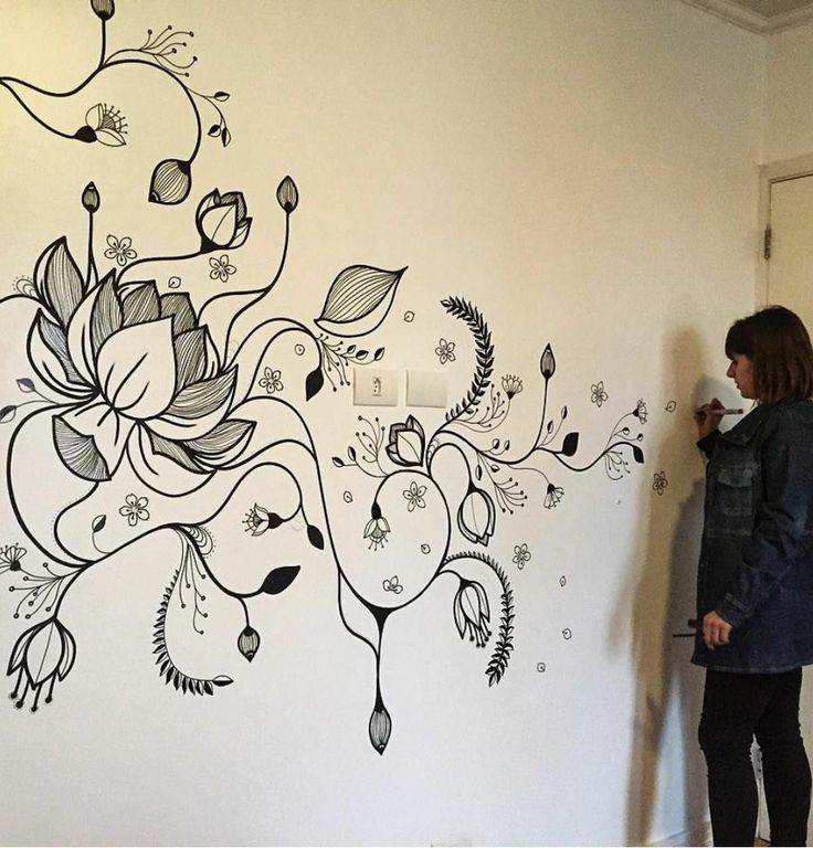 Создаем красивые и простые рисунки на стенах в квартире