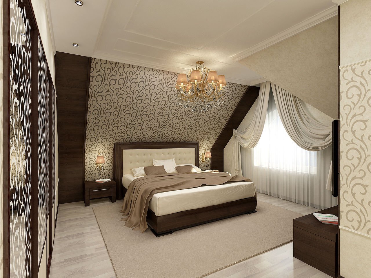 Спальня на мансарде: дизайн, фото, варианты оформления, идеи планировки