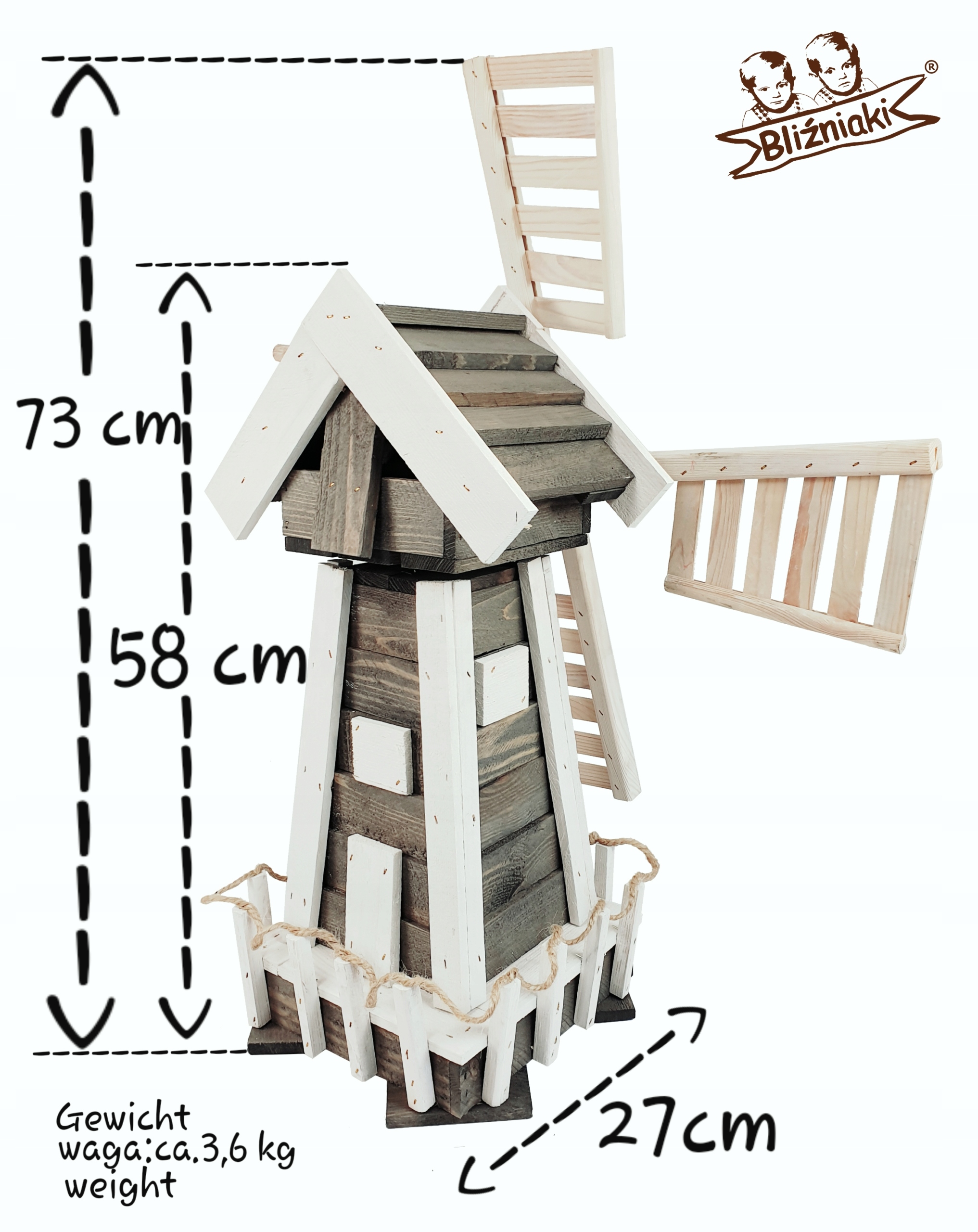 Декоративная ветряная мельница своими руками из дерева для сада: фото