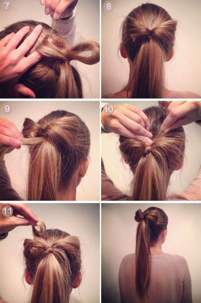 Как сделать бантик из волос