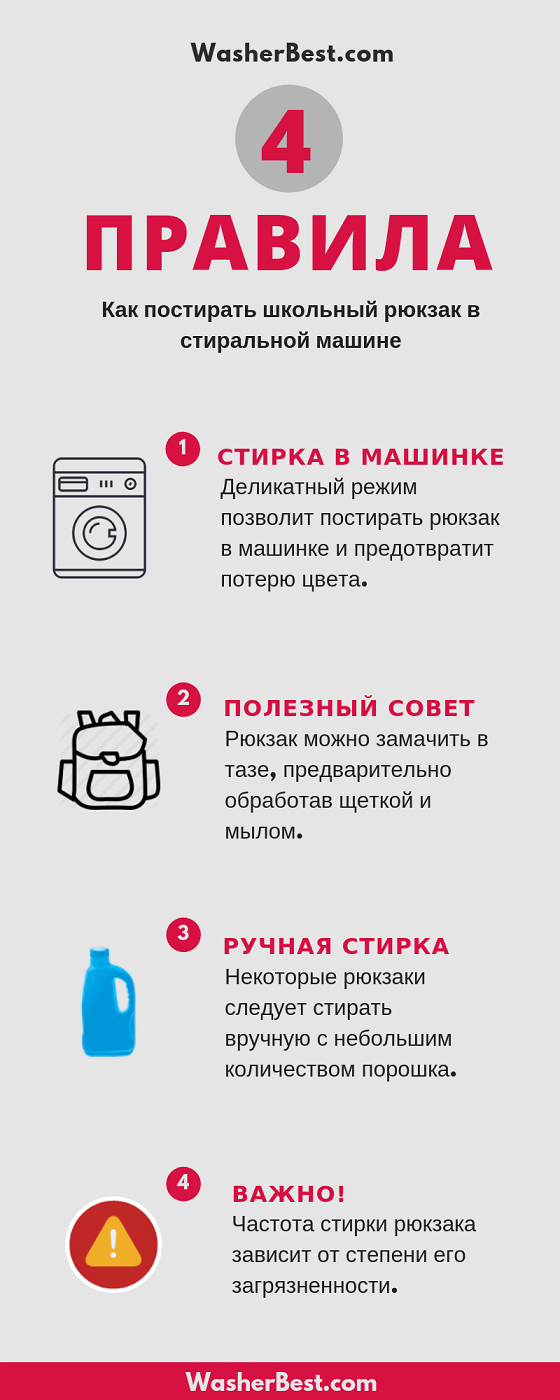 Как стирать рюкзак в стиральной машине
