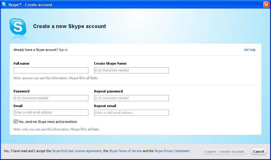 Регистрация в скайпе - как зарегистрироваться в skype бесплатно ?