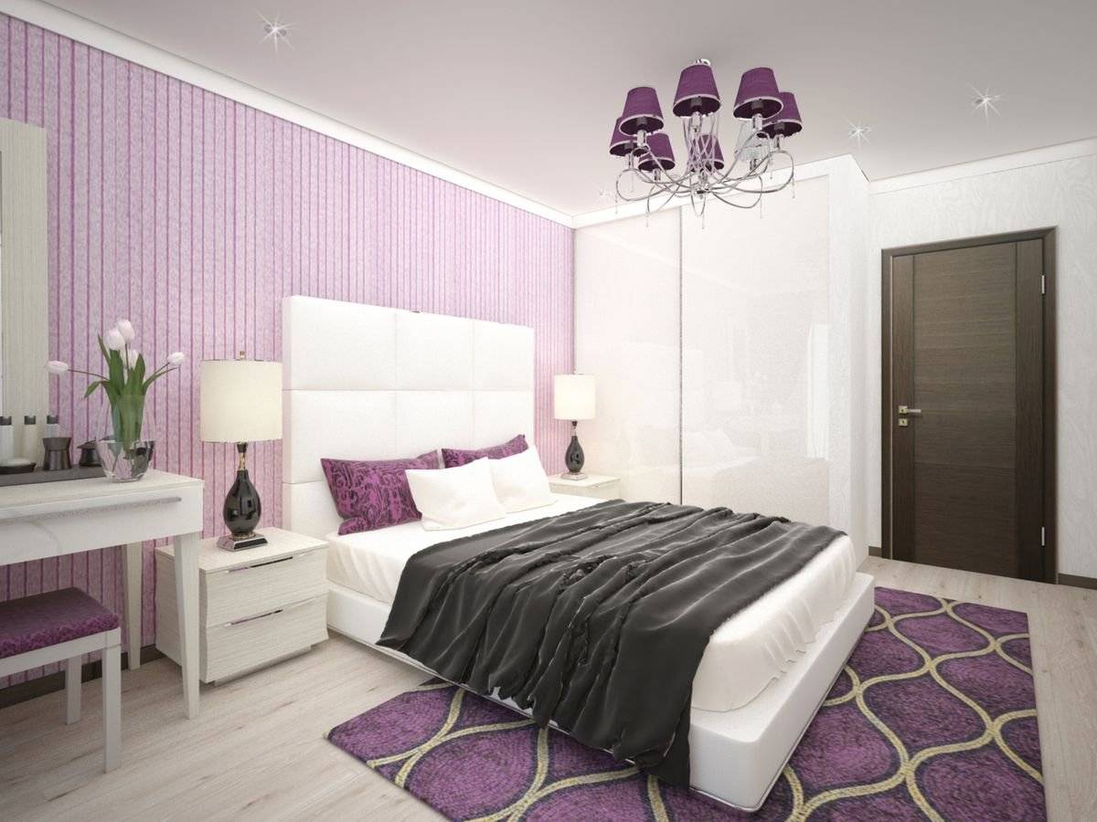 Фиолетовая спальня - идеи дизайна интерьера