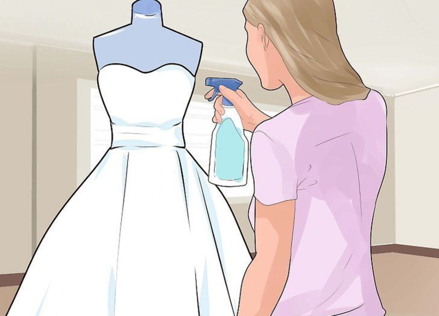 Атласное свадебное платье, отпаривание в домашних условиях