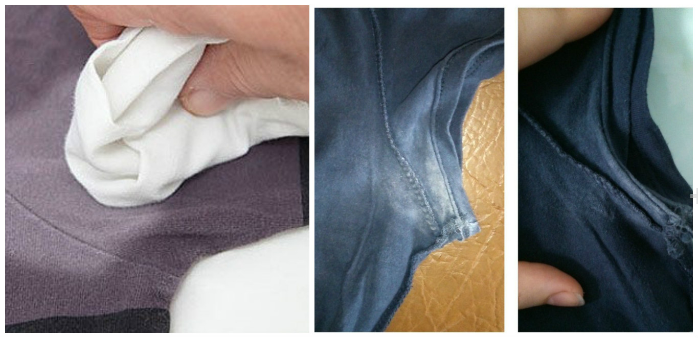 Как отстирать пятна от дезодоранта под мышками на черной и цветной одежде: 22 средства