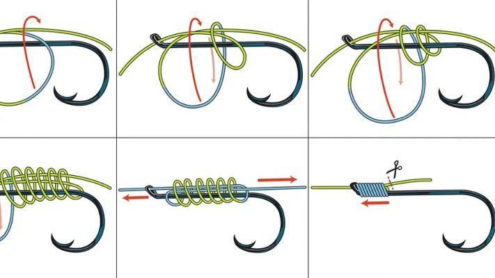 Как завязать крючок, вязание с леской рыболовными узлами