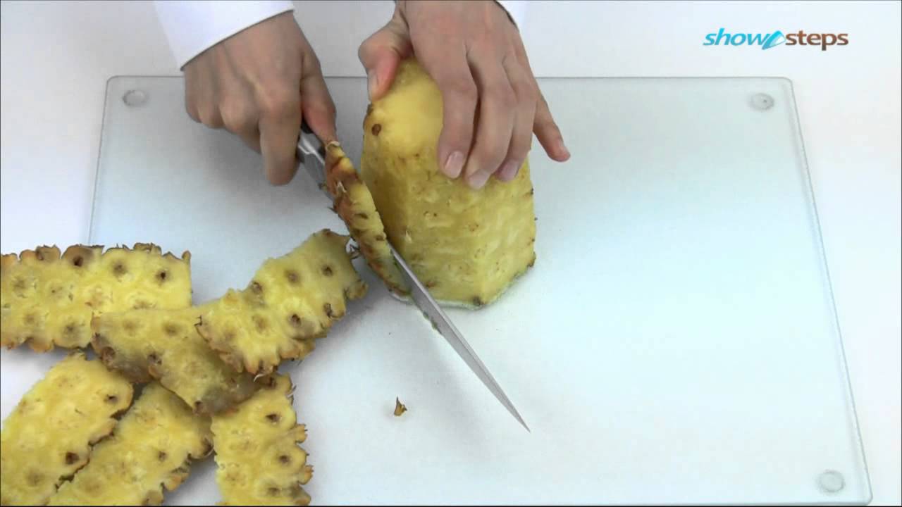 Как разделать ананас красиво, дольками, кусочками правильно в домашних условиях