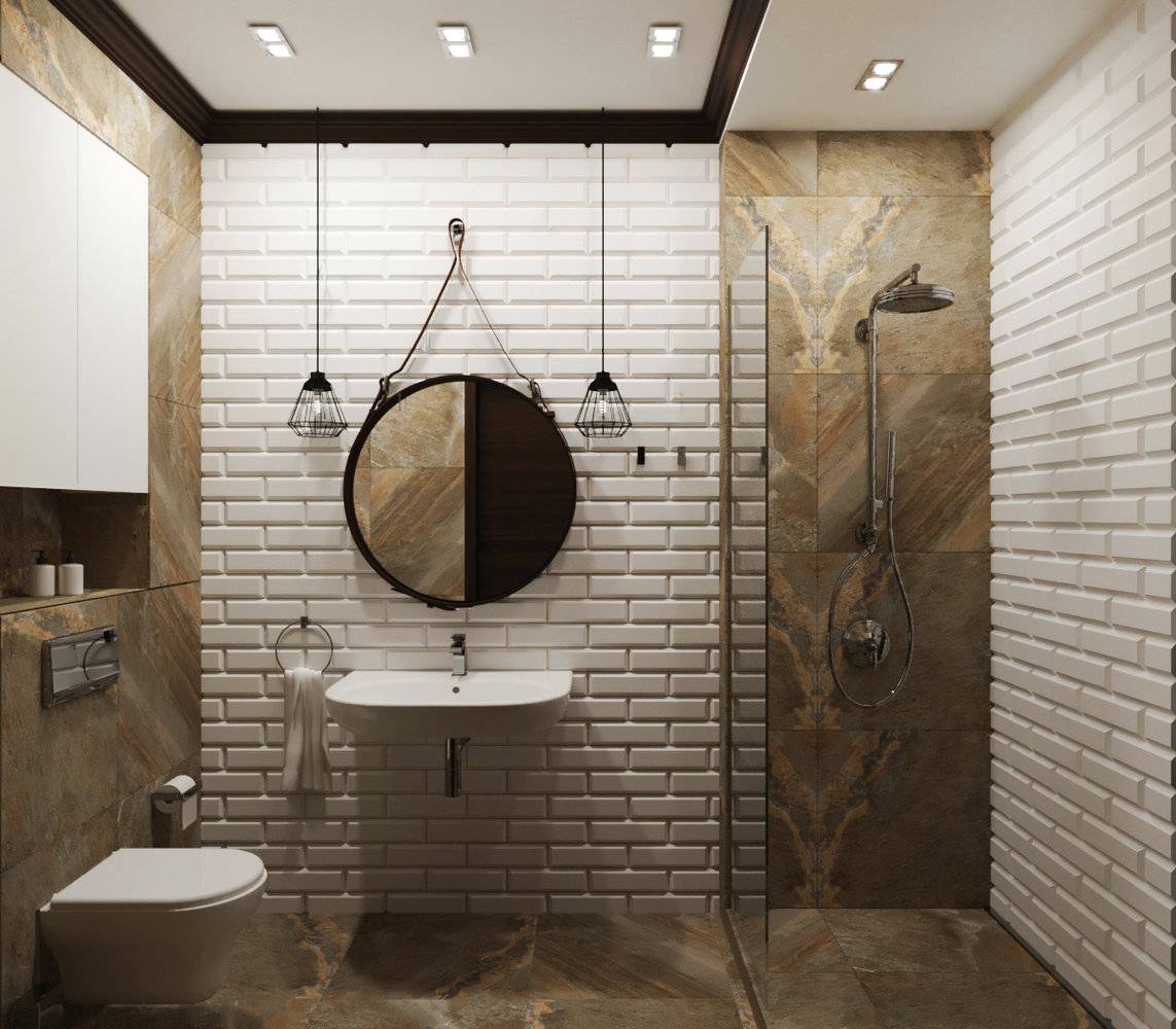 Ванная комната в стиле лофт: выбор отделки, цвета, мебели, сантехники и декора