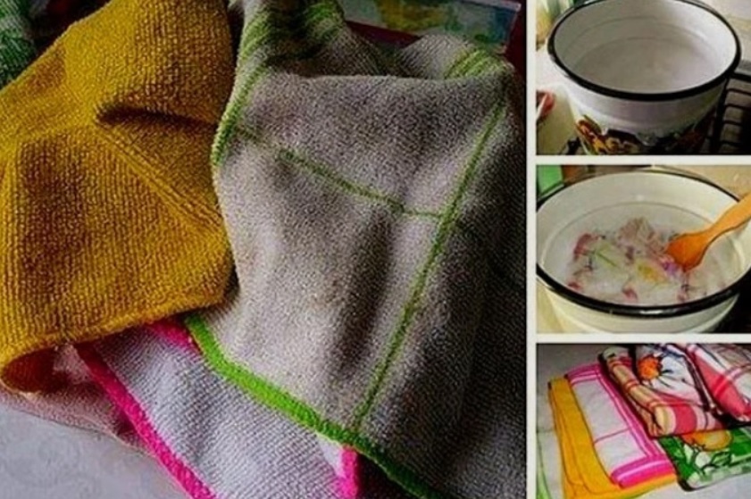 Как отстирать белые и цветные кухонные полотенца в домашних условиях: замачивание, с растительным маслом, лучшие средства