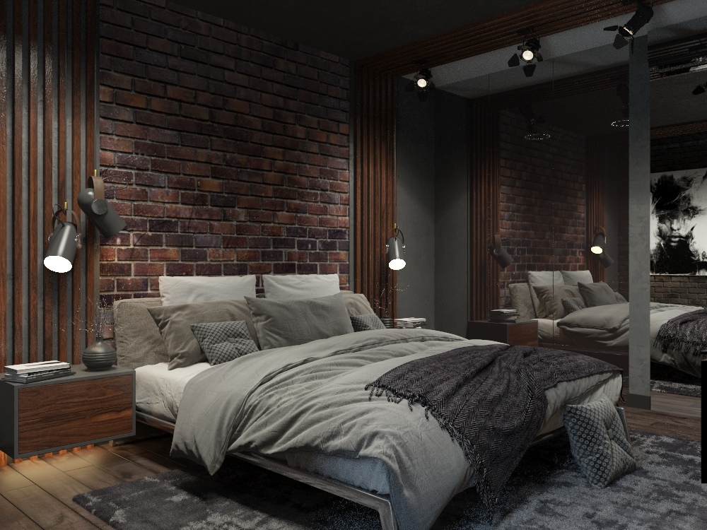 Отличительные черты дизайна спальни в стиле лофт и примеры готовых решений