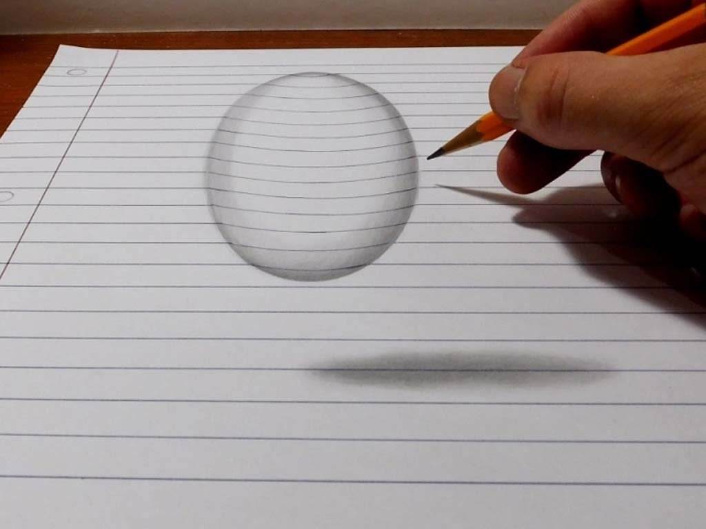 Как нарисовать 3d рисунок на бумаге - поэтано для начинающих - видео уроки