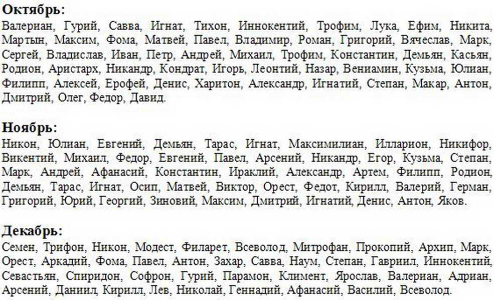 Имена для девочек рожденных в октябре по церковному. Красивые имена мальчиков рожденные в октябре. Имена для мальчиков русские рожденные в октябре. Имена мальчиков по месяцам церковный календарь декабрь.