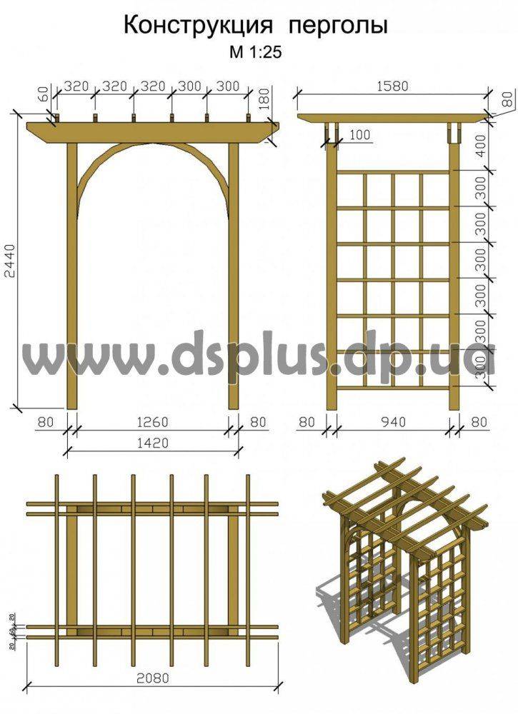 Садовая арка своими руками из дерева чертежи