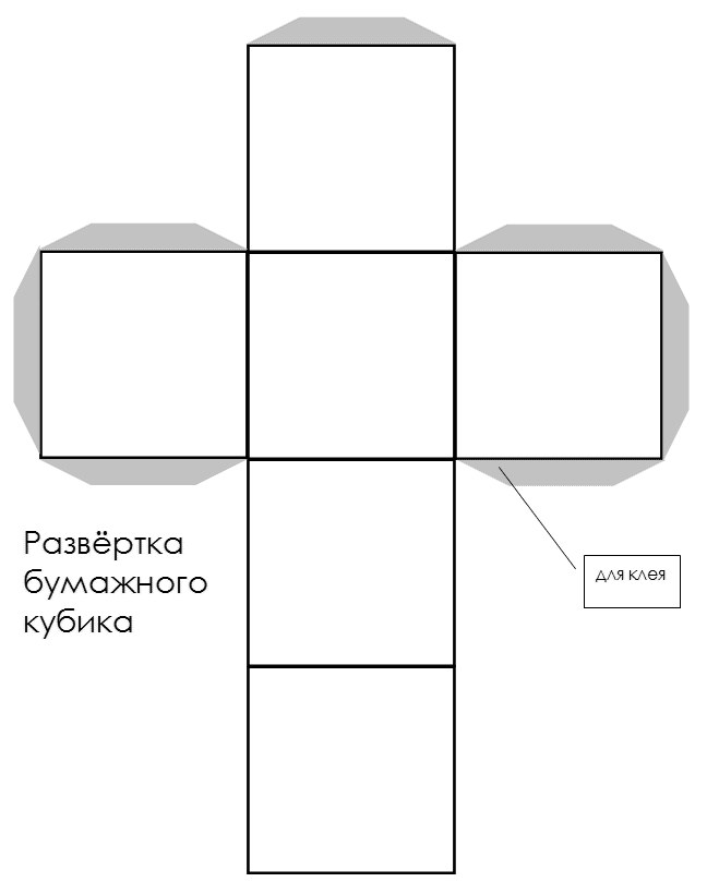 Схема кубика из картона