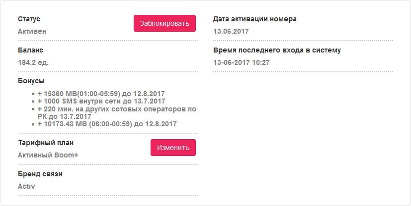 Актив тарифный план простой