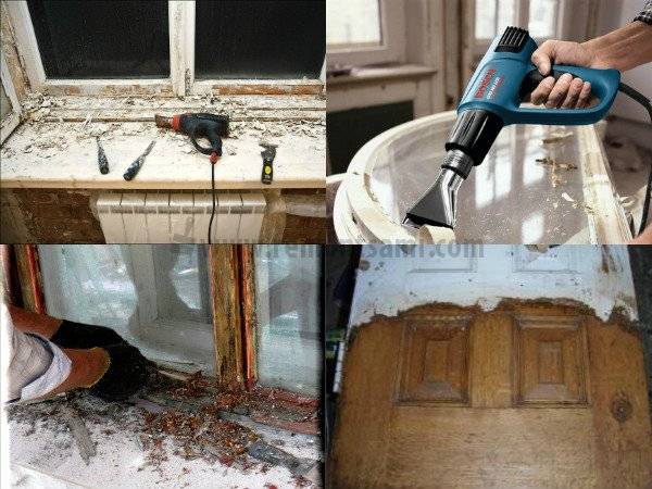 Как снять старую краску с деревянной и металлической двери
