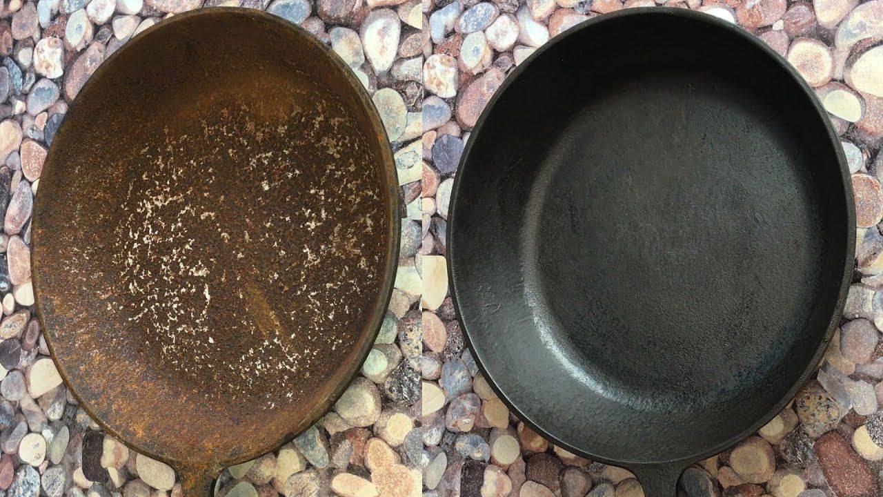 Ржавчина на чугунной сковороде: что делать и чем устранить в 2 этапа