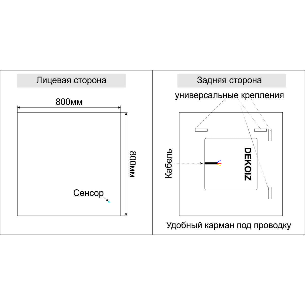 Монтаж зеркала с подсветкой