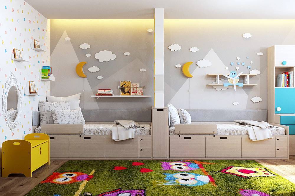 Как украсить детскую комнату для разнополых детей: правила зонирования, выбор мебели