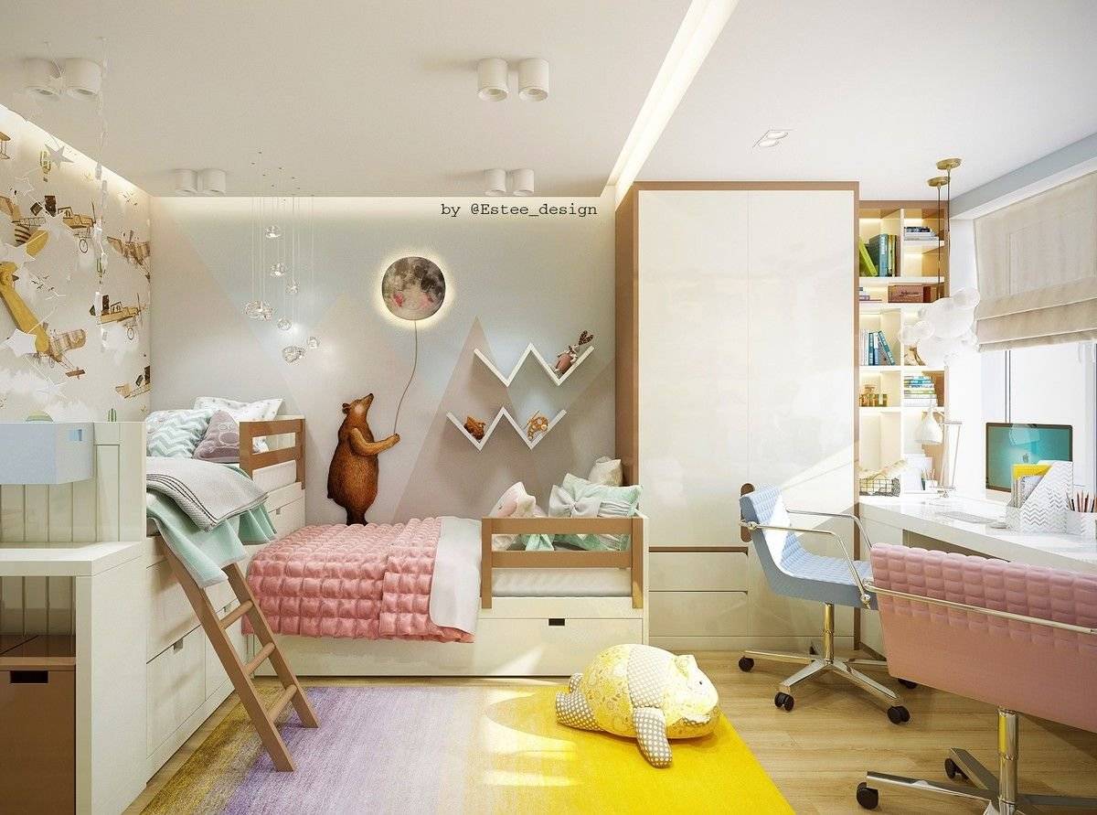 Дизайн комнаты на троих детей: топ-200 лучших идей с фото