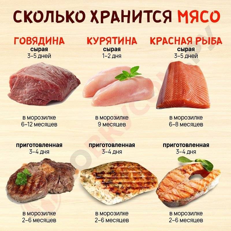 Сроки хранения мяса в холодильнике: замороженное, сырое и охлажденное