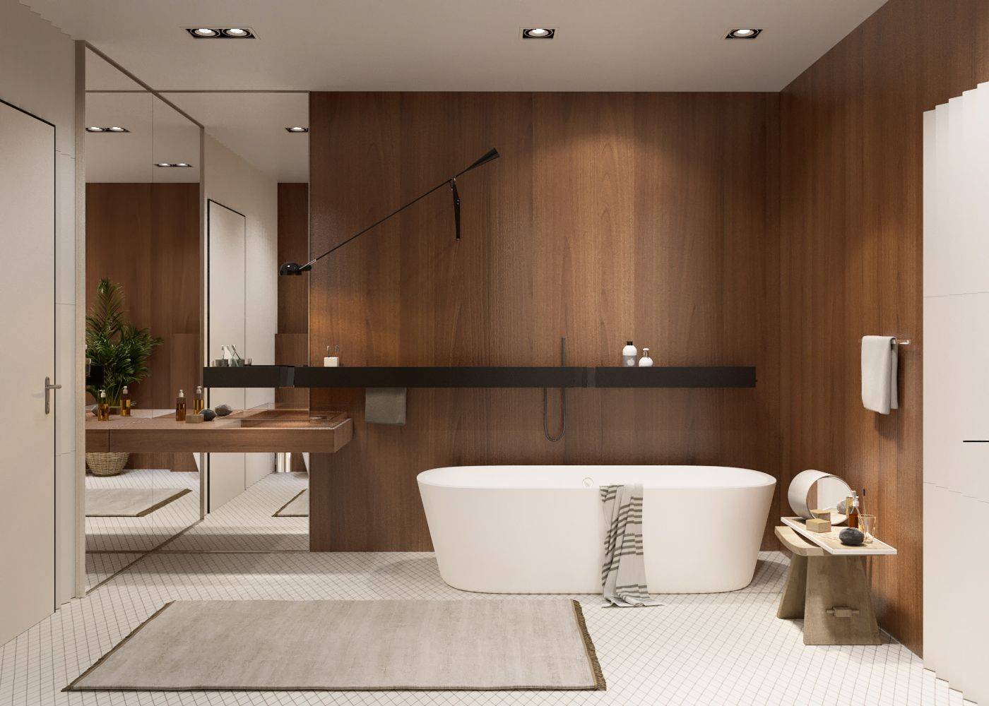 Ванная комната в стиле минимализм, фото дизайна и интерьера