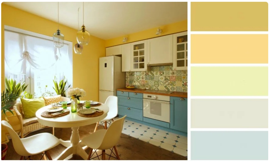 Сочетание цветов в интерьере кухни: как правильно выбрать?