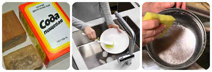 Очистить сковороду содой. Мытье кастрюль и сковородок. Соду на сковороду для очистки. Клей для очистки сковороды. Сода для чистки посуды.
