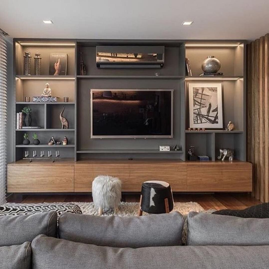 Как красиво оформить стену с телевизором