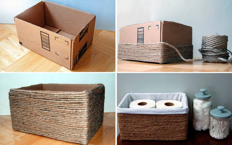 Как сделать красивые коробки для хранения вещей: из ткани, из картона. как украсить картонную коробку для хранения: техника декупаж, изготовления вкладыша из ткани. вязанная из джутовой веревки коробк