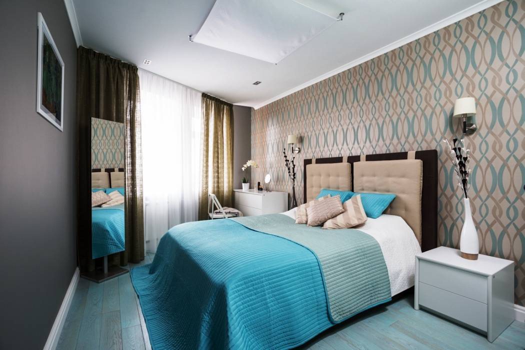 Бирюзовая спальня - фото новинок дизайна спальни в бирюзовых цветах
