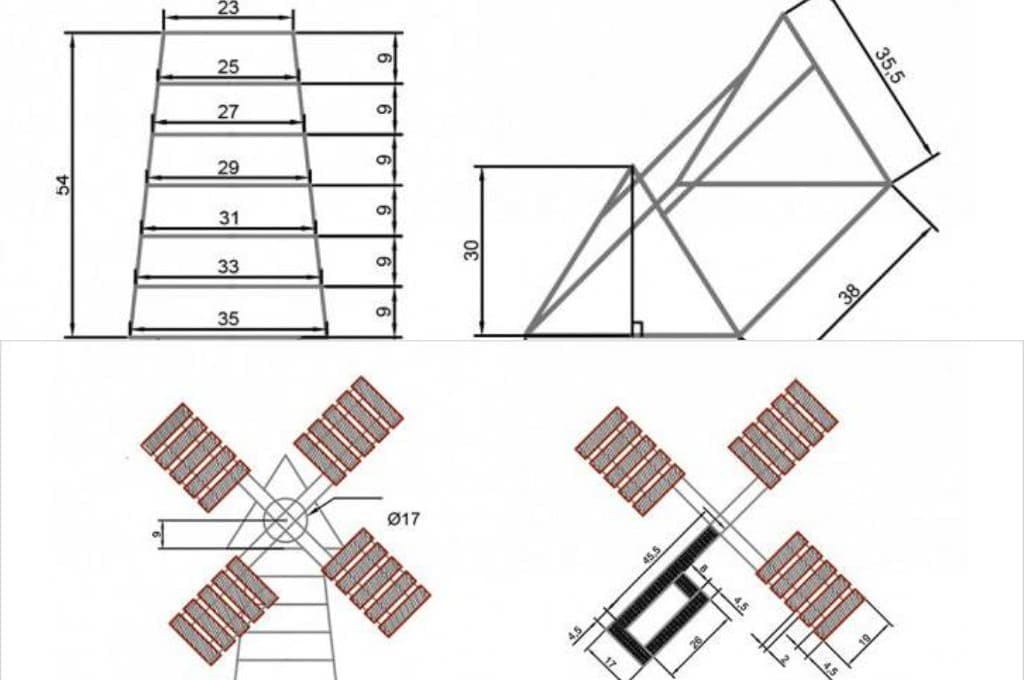 Мельница декоративная для сада своими руками чертежи