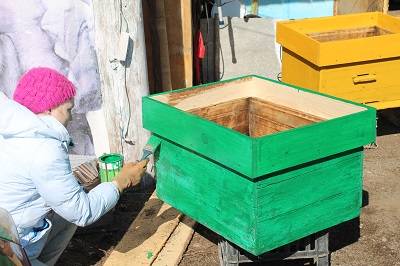 Жизнь нашей пасеки или практическое пчеловодство: о окрашивании ульев.