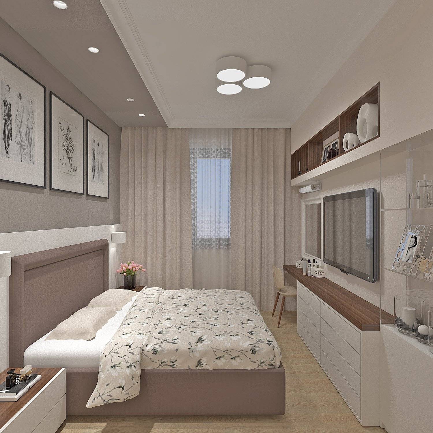 Дизайн маленькой спальни 9-10 кв.м: 5 идей и 99 фото (реальные)