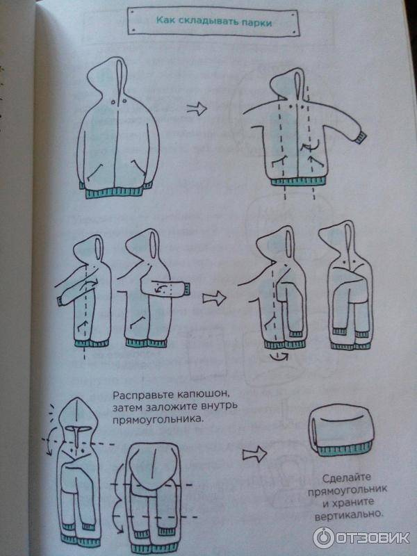 Как складывать кофту с рукавами и капюшоном