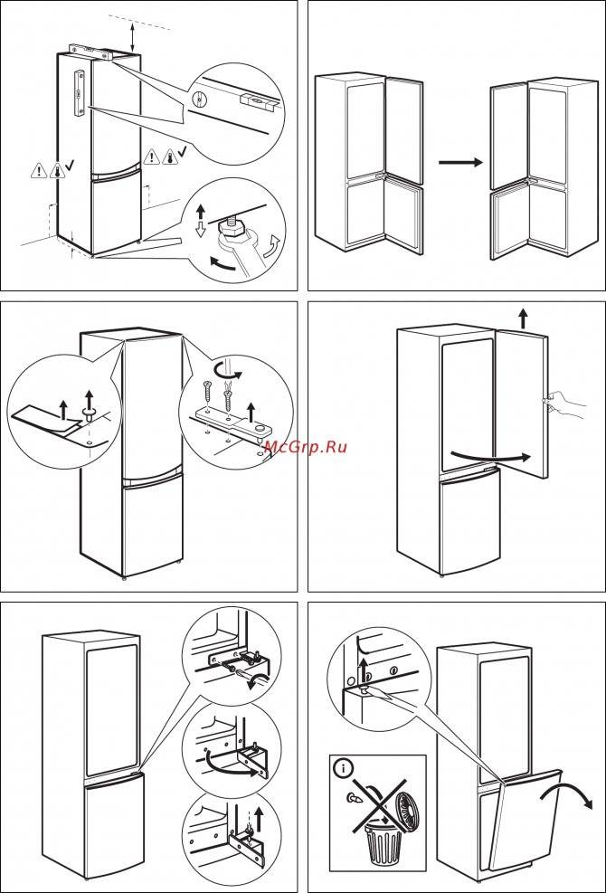 Как перевесить дверь холодильника: пошаговая инструкция для разных марок
