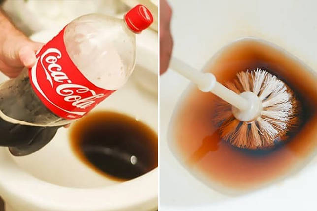 Как отмыть колу. Кока кола для очистки унитаза. Кока-кола отмывает ржавчину.